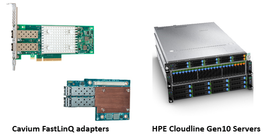 Cavium FastLinQ Adapter and HPE Cloudline Gen10 Server